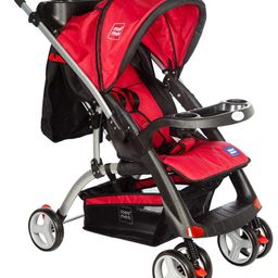 Mee Mee Baby Pram with Adjustable Seating Positions & Reversible Handle, Dark Red image 1