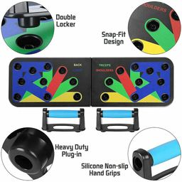 NIRANT Ultimate Push Up System Multi-Position Push Up Board for Total Body Workout Push up Bar workout equipment (Black) image 2