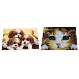 bnf® 2 Set Dog Cat Latch Hook Kits with Basic Tool and Instruction for Rug Making | Latch Hooking Kits | Latch Hooking | Rug Making | Needlecrafts & Yarn image 3