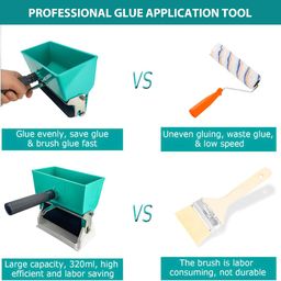 serplex Serplex® 320ml Portable Glue Applicator Roller Manual Liquid Glue Saving Applicator Roller 6 inch Applicator Roller for Carpenter Woodworking Professional Glue Application Tool image 5