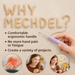 MECHDEL 8 Pcs Hooks Set,Small Hooks,Lace Crochet Hooks Set,Ergonomic Handle Lace Hooks Set for Arthritic Hands, Hook, Knitting Kit, Needle Set image 4