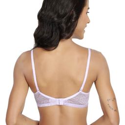 Victoria Padded Bra for Women – Wirefree, Seamless, Full Coverage, Detachable Straps, Fancy Lycra Net Fabric – Sizes 30B-40B (in, Numeric, 32, B, Regular, Lavender) image 3