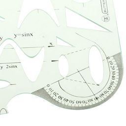 BAZPUR MART® Plastic Drawing Tools Multipurpose Mathematics Template Ruler 204x120mm image 2