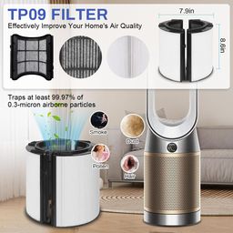 verilux Verilux® Suitable for Dyson PH01, True HEPA Fil-ter with Intergrated Activated Carbon Fil-ter Universal Dual Functionality Replacement Fil-ter Dyson PH, TP Series, for PH01 /07/10/, TP07/10/09/06 image 2