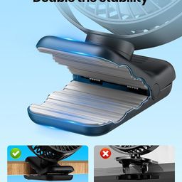 USB Desk Fan Flexible Stroller Fan with Clip 5000mAh Rechargeable USB Fan with 4 Speeds Cordless Quiet Fan for Crib Handle, Desk, Safety Baby Seat image 4