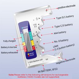serplex Serplex® Battery Tester, Universal Digital Battery Checker For AAA/AA / 9V/ C/D/N / 1.5V Button Cell Battery, Small Accurate Cell Tester, Battery Power Checker (Not For Rechargable Battery) image 2