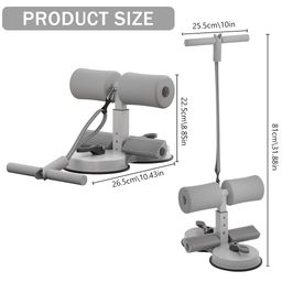proberos Proberos® Dual Suction Cup Sit-Up Bar with Detachable Resistance Band Puller, Adjustable 3-Level Height, Ab Exercise Trainer for Sit-Up & Push Up, Home Gym Equipment for Core Strength & Muscle Toning image 2