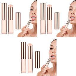maycreate MAYCREATE® 2pcs Silicone Lip Applicator Brush Lip Balm Lipstick with Dustproof Cap for Lip Gloss Tint Mask Concealer Applicator Pink X 3 image 1
