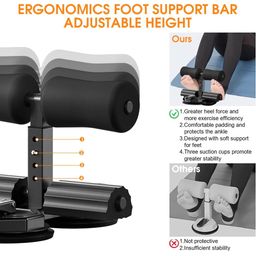 SKYFUN (LABEL) Portable Sit Up Exercise Equipment with 2 Strong Suction Cups and Adjustable Foot Holder, Abs Master Assistant Device for Home Abdominal Exercise Equipment, Sit Up Machine (Black) image 4