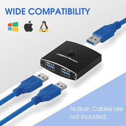 RUHZA USB Switch,KVM Switch, Bi-Directional USB Switcher, 2 Port USB Sharing Switch,USB Peripheral Switcher Box Hub for 2 Computers Share Keyboard Mouse Scanner Printer (2 IN 1 OUT / 1 IN 2 OUT) image 3