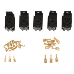 the style sutra THE STYLE SUTRA® 5 Set 4 Pins Power Relay Socket Connector Terminals for Car Truck Vehicle | 5 Sets Relay Base With Terminals image 1