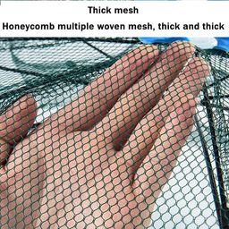 TOVIXY Fishing Net, Fish net, Fish Trap Portable Strengthened 16 Holes Automatic Fishing Net Shrimp Cage, Nylon Foldable Crab Fish Trap Cast Net Cast Folding Net. (8 Sides 16 Holes) image 2