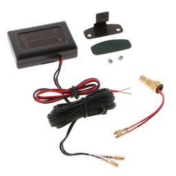 ATORSE Dc12V-24V Car LCD Digital Voltmeter Water Temp Gauge Meter with Sensor 10Mm image 2