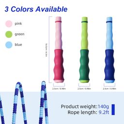 patpat PATPAT® Jump Rope, Adjustable Length Tangle-Free Segmented Soft Beaded Skipping Rope image 5