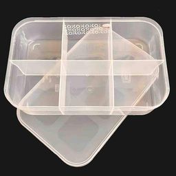 csm CSM® Jewellery Case Organizer(CLICK-6B-2) Multipurpose Plastic Storage Box with dividers 6 Grids in Big size, Transparent (Pack of 2 Boxes - Big Size) image 4