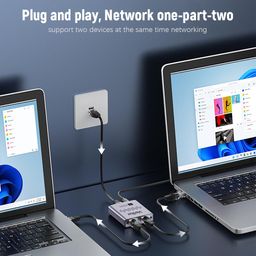 Verilux® 1000Mbps RJ45 Gigabit Ethernet Splitter Network Splitter 1 to 2 Gigabit Ethernet Adapter Ethernet Splitter Network Extender RJ45 Connector Internet Network Cable Extender for PC TV Box Router image 3