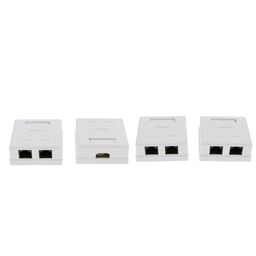 CALANDIS™ 4x Cat6 Double Ports Surface Mount Outlet Box Face Plate Backbox Combo | Plugs Jacks & Wall Plates | Networking Cables & Adapters | Computer Cables & Connectors image 2