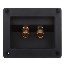 MERISHOPP® Car Stereo 2-Way Speaker Box Terminal Square Spring Cup Connectors Black image 1