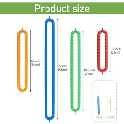 hasthip HASTHIP® 4 Sizes Color Long Knitting Looms Kit with Sewing & Loom Needles, Beginner-Friendly DIY Starter Set for Scarf & Blanket Making, Durable & Versatile Knitting Machine for Home image 2