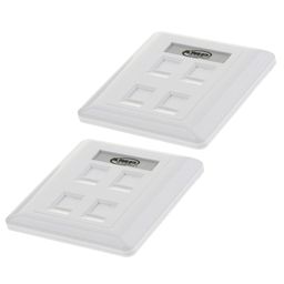 CALANDIS™ 2x Quad Data Wall Outlet Face Plate 4 Port RJ45/RJ11 Ethernet Network Socket | Plugs Jacks & Wall Plates | Networking Cables & Adapters | Computer Cables & Connectors image 2