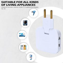 ALPHAven 3 in 1 Wireless Rotatable Socket Converter Extension Travel Converter Socket Portable Charging Sockets Power Plug Adapter with Foldable for,Travel,Home,Office (Multicolor Pack of 1) image 3