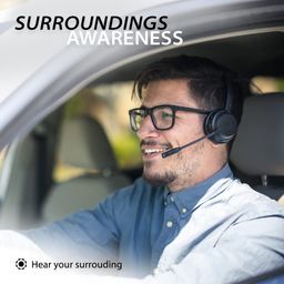 avantalk Alto Solo - Wireless Headset with Mic for Work with Qualcomm Bluetooth Solution, CVC Noise-Canceling for PC, Computer & Laptop, Charging Stand, Mute Button, Wired Headphones Option image 4