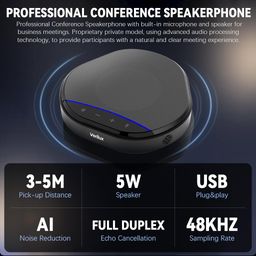 verilux Verilux® USB Conference Speaker Noise Reduction Speakerphone Meeting Speakerphone Conference Mic and Speaker, Adjustable Volume Up to 100db, with Mute Button, USB Plug and Go image 2