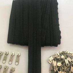 M Fabrics 5 Meters Open Zipper with 10 Steel Zip Puller in Meter for Tailoring, Stitching, Bags and Purse (Open Ended Zips) - (5 Meter Roll + 10 Steel Zips Runner) - (White) image 5