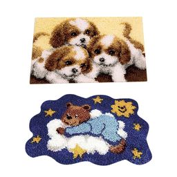 merishopp MERISHOPP® 2 Set Latch Hook Kits with Basic Tool and Instruction - Bear and Puppy|Crafts | Needlecrafts & Yarn | Rug Making image 4
