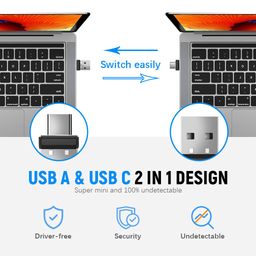 Mouse Jiggler 2 in 1 USB A and USB C Undetectable Mouse Mover, Automatic Mouse Shaker Automatic Mouse Wiggler Device, Driver-Free Mouse Movement Simulator Keeps Computer/Laptop Awake image 3