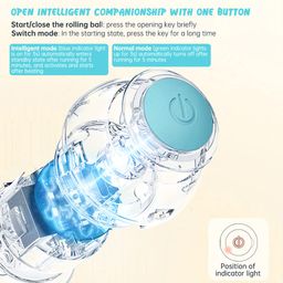 qpets Qpets® Cat Toy Ball Cat Chasing Toy, Smart LED 360° Rotating Cat Ball, Interactive Cat Toys Rechargeable Rotating Ball, Cat Chasing Toy Automatic Rotating Cat Ball Smart Obstacle Avoiding Toy for Cat image 5