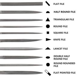 HASTHIP® 10Pcs File Tools Set, Premium Hardened Drop Forged Alloy Steel File Tools, Includes Flat, Flat Warding, Square, Triangular, Round, and Half-Round Files5mm*180mm in size/per one image 3
