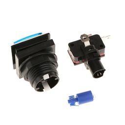secret desire SDR 33mm Square Game Machine Arcade Push Button + LED Illuminated Switch DC12V Blue image 4
