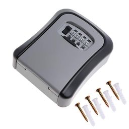 GLIVE (LABEL) 4 Digit Combination Lock Box for House Key Weatherproof Safe Security Key Storage Lock Box for Outside Realtors Garage Spare Keys Key Storage Box Combination Lock (Metal) image 2