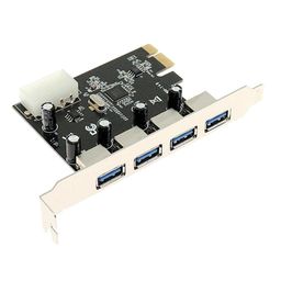 Zinx PCI Express Card 4 Port USB 3.0 with 5V Sata Power Connector up to 5 Gbps Speed PCIe Card image 2