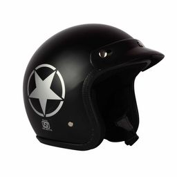 O2 STAR PERL Open Face ABS Helmet with Quick-Release Adjustable Strap, Sturdy Head Protector, Safety Helmet for Bike (Medium Size, Black) image 1