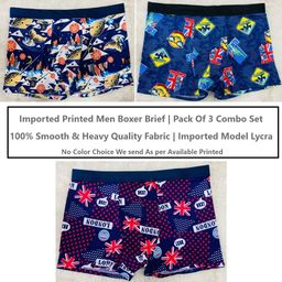 asjar Trunks for Men Ultra Soft and Durable Micro Modal Fabric Printed Multi-Colored-3 PCS image 2