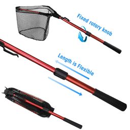 proberos Proberos® Fishing Net, 2m Retractable Fishing Net, Portable Aluminum Alloy Fishing Trap Folding Triangle Wide Fishing Landing Net Telescopic Fishing Net Catcher Suitable for Fish Under 5 KG image 5