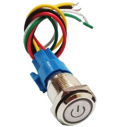 calandis CALANDIS® Metal Push Button 16Mm Latching Push Button Switch 5A, 220V Car Switch, Silver Shell with Green Led | 1 Piece Push Button Switch image 5