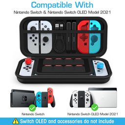 Carrying Case for Switch Gamepad, Organizer Bag for Switch/Switch OLED with 8 Games, Anti-Scratch EVA Storage Bag for Switch Carrying Case Accessories image 2