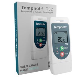 Tempnote T32 Multi-use Temperature Data Logger for Temperature Monitoring in Transit, PDF and CSV Reports, polycarbonate, White image 1