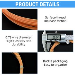 PROBEROS® Replacement Badminton Racket Strings for 2 Rackets, String Repair Kit with Accessories & Tools, Nylon Fiber Strings, 0.78mm, Tension 26lbs, 10m Long Per Roll image 3