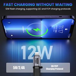 Verilux 8Pcs USB OTG Connector, USB C/Light-ning to Micro USB Adapter, Type C/Micro USB to Light-ning Converter, Micro USB/Light-ning to USB C Extender, USB C/Micro USB to Mini USB Connector for Phone image 3