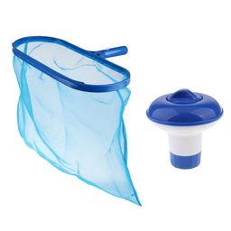 UJEAVETTE Swimming Pool Leaf Skimmer Mesh Net with Floating Chlorine Dispenser Set image 2