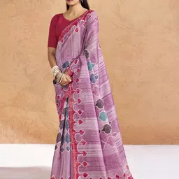 KALINI Striped Block Print Saree-49