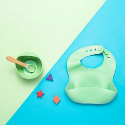 Baby Moo Waterproof Silicon Bib And Bowl Dinner Set - Green-image-19