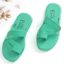 Hola Bonita Slip on Solid Colour Sandals - Green-image-68