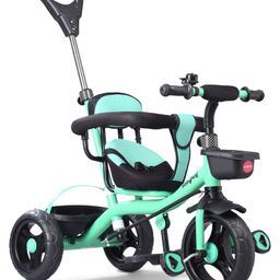 Babyhug Plug & Play Gladiator Tricycle With Parental Push Handle & Cushion Seat - Green-11