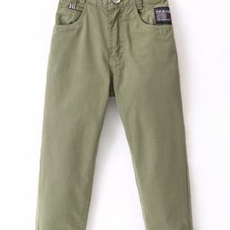 Little Kangaroos Woven Full Length Solid Denim Trouser - Pista Green-image-71