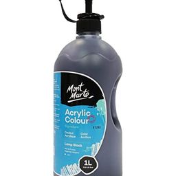 Mont Marte Acrylic Colour Paint 1 Litre - Lamp Black-28